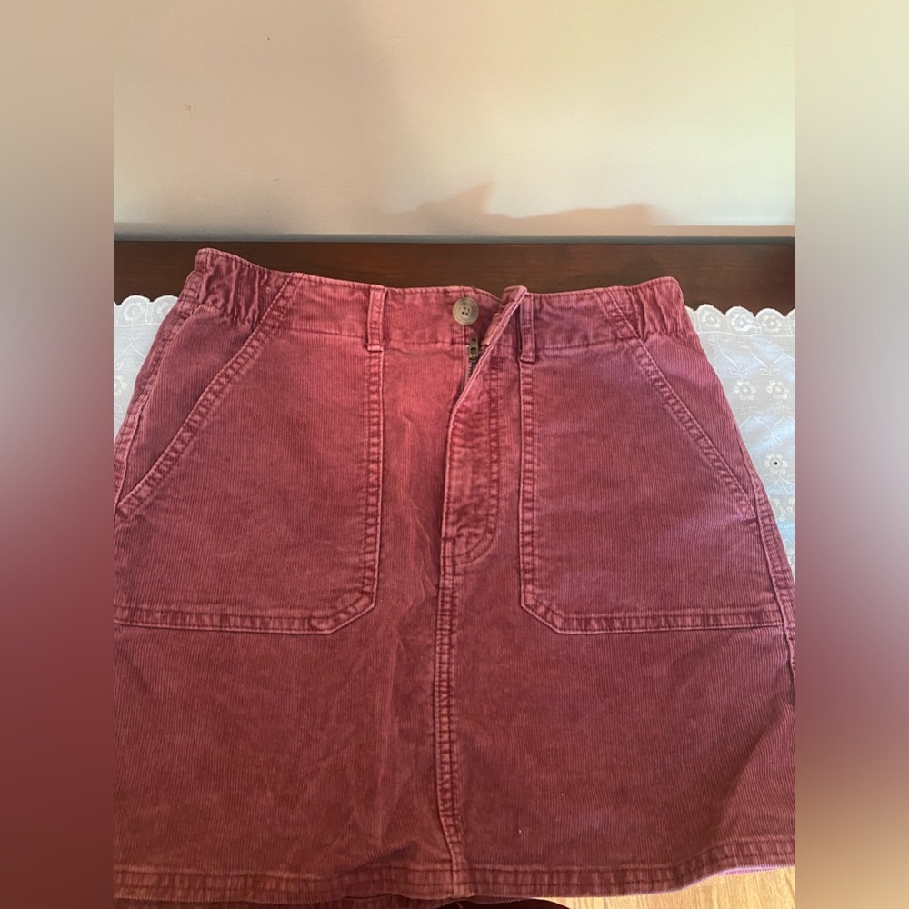 Women's maroon corduroy skirt